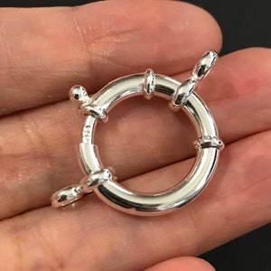 Extra Large Solid Sterling Silver Bolt Ring Clasp. Sailors Clasp. Jewelry Findings, Sterling Silver Necklace Closure (1)
