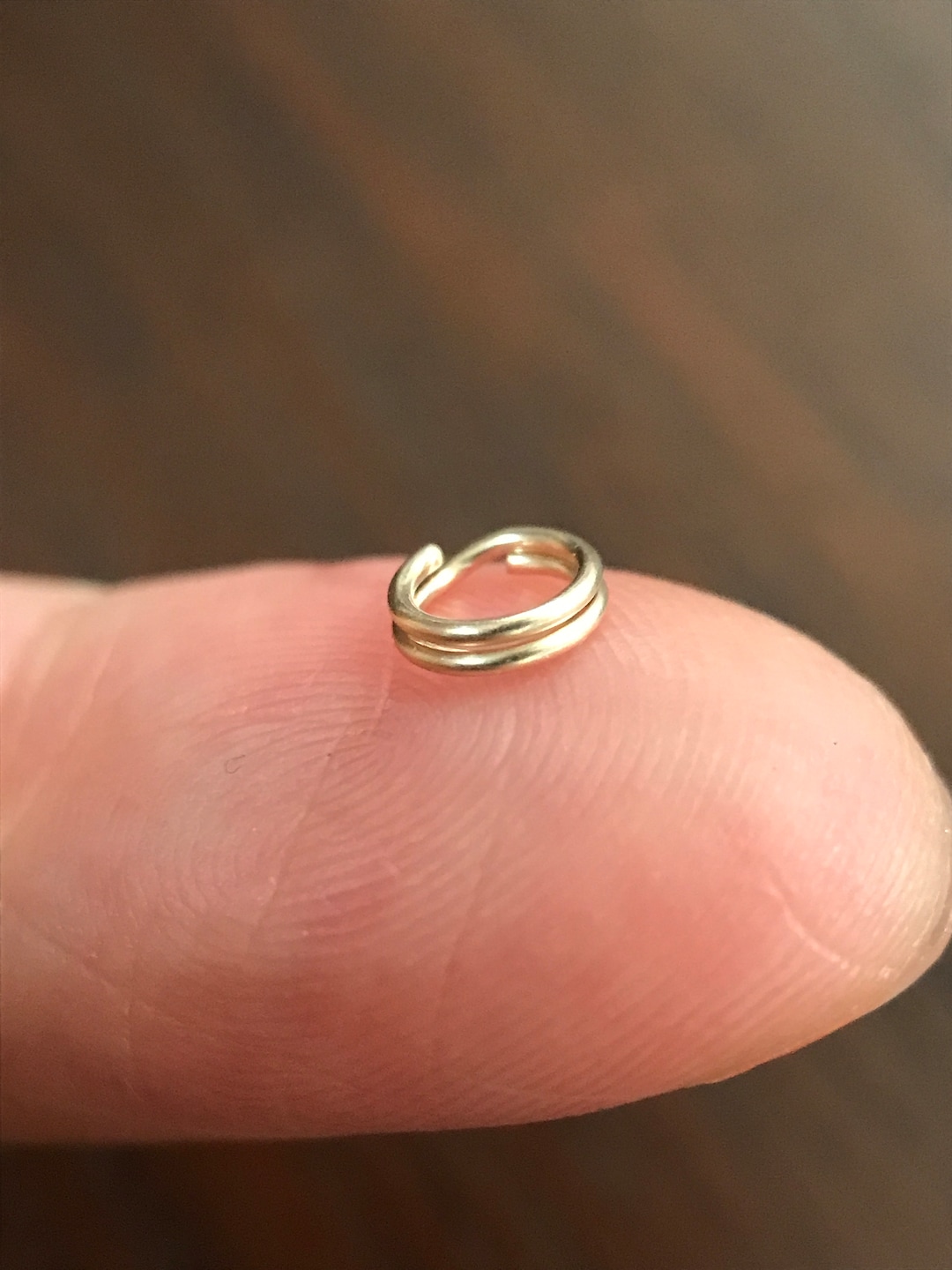 14K Solid Yellow Gold Split Ring. Jewelry Making Components Etsy
