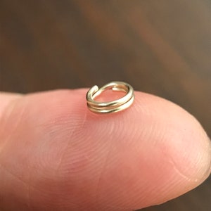 14K Solid Yellow Gold Split Ring. Jewelry Making Components