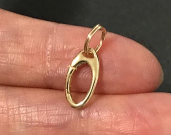 Enganche de realce de oro amarillo macizo de 14 quilates: soporte para colgante/dije, conector, extensor (1)