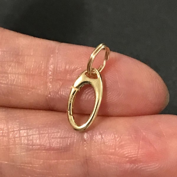 Argola de reforço em ouro amarelo maciço 14K: Suporte para pingente/berloque, conector, extensor (1)