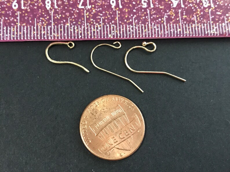 Hallmarked Genuine 14K Solid Gold Fish Hook Earrings. Jewelry Findings