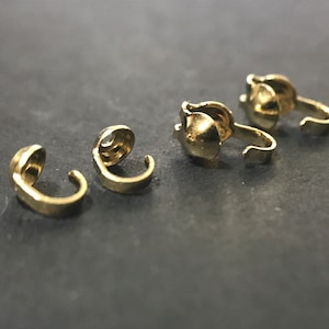 14K Solid Yellow Gold Single Cup Bead Tip/Half Shell Bead Tip or Bead Tip Clam Shell. Jewelry Making Components
