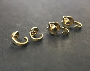 14K Solid Yellow Gold Cup Bead Tip: Jewelry Making Component