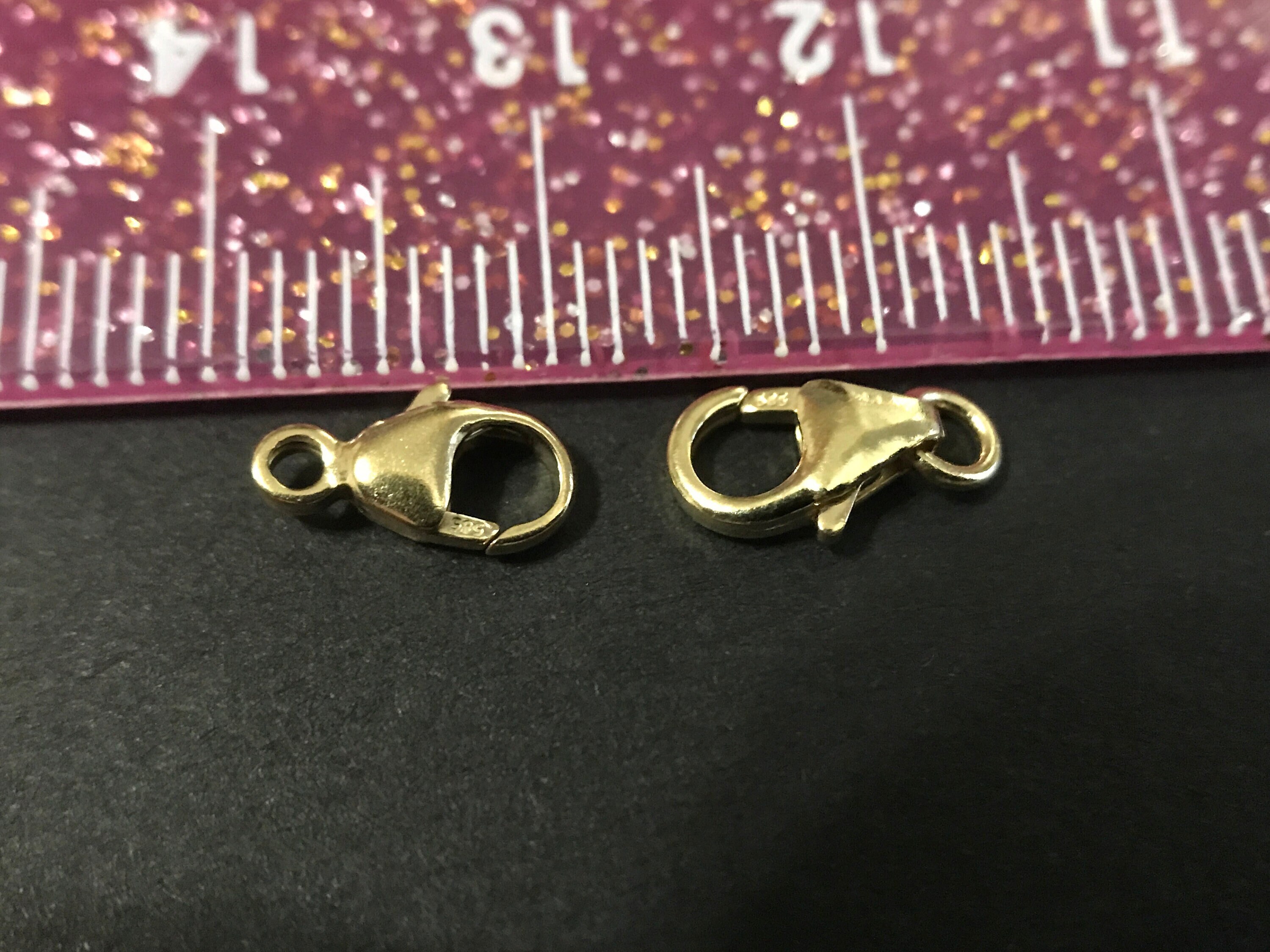 14K Solid Gold Lobster Clasp Open Ring Attached, 10x4mm, 14 Karat Solid Gold  Findings, 14 Kt Gold Lobster Claw Clasps Findings 1 Piece 