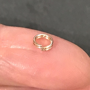 14K Solid Yellow Gold Split Ring. Jewelry Making Components