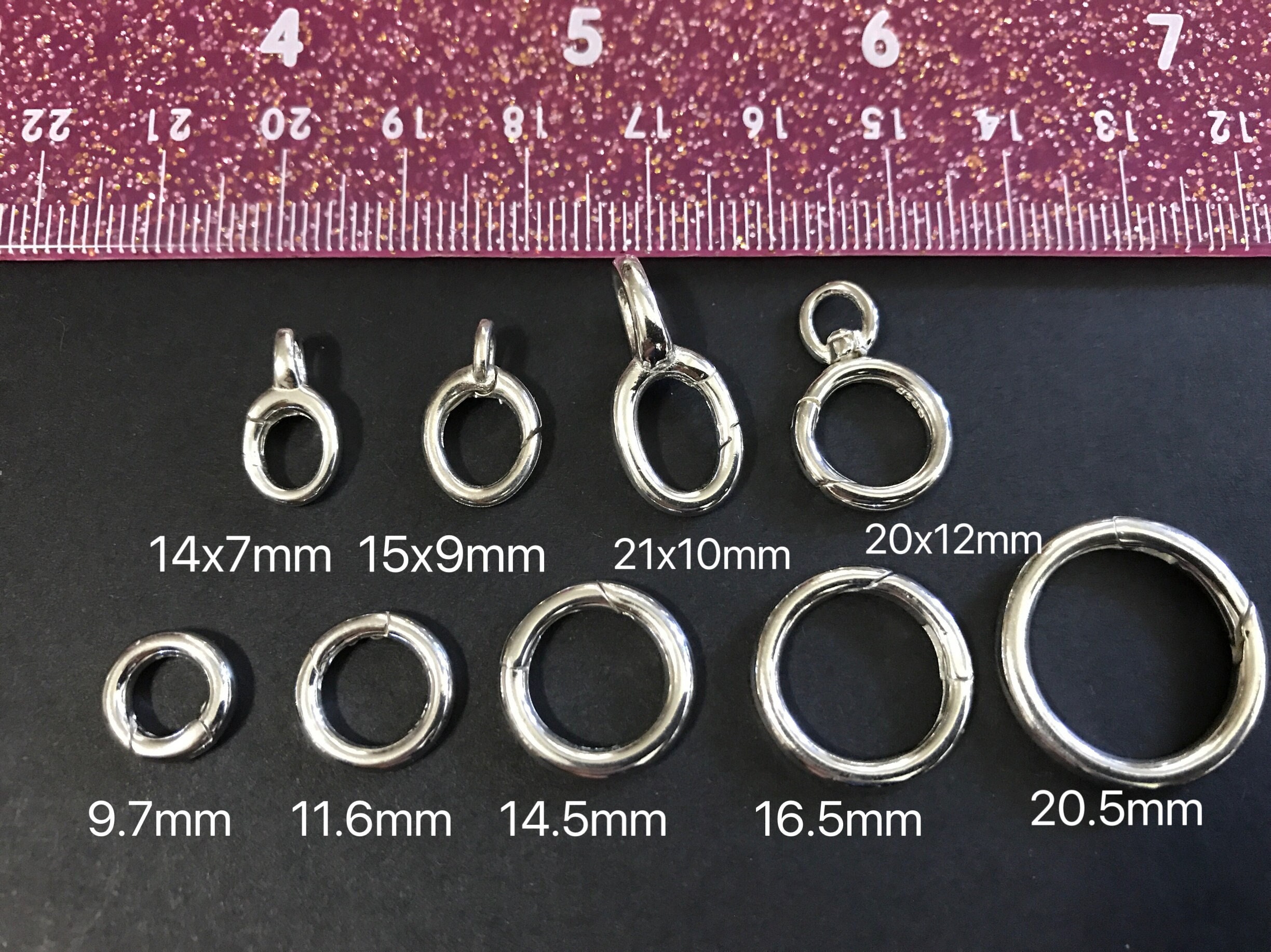 1 Pc Sterling Silver Hinged Round Push Clasp, Interchangeable Charm Hinged Connector, Pendant Holder