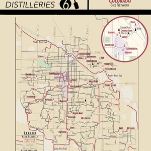 Fort Collins Bike, Gebräu & Stills Karte
