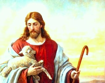 The Good Shepherd by Plockhorst: Digitally Enhanced AI Art (Instant Digital Download)