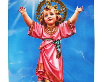 Divino Niño, Divine Child Plush Velveteen Blanket: Cozy Catholic Gift