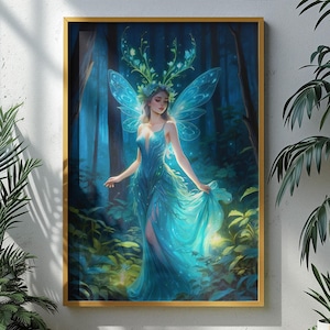 Espírito da Floresta - Arte dos Sonhos para Imprimir, Decoração de Parede Digital Etérea, Download Instantâneo - Ilustração de Natureza Mística