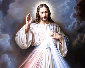 Divine Mercy Jesus Print: Catholic Art, Spiritual Wall Decor (Digital Download)