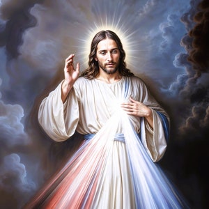 Téléchargement numérique instantané d'art de la Divine Miséricorde | Impression religieuse catholique | Décoration murale spirituelle | Cadeau chrétien | Dévotion catholique imprimable
