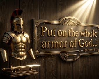 Armor of God Wall Digital Download, Art, Christian Warrior Print, Ephesians 6:11 Bible Verse Decor, Spiritual Warfare Gift, Faith Poster