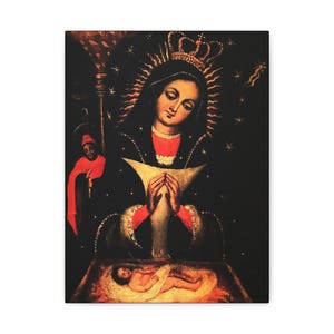 Nuestra Señora de la Altagracia Canvas Wrap - Arte Religioso, Regalo Cristiano Inspirador de la Virgen María y Pintura de Decoración del Hogar