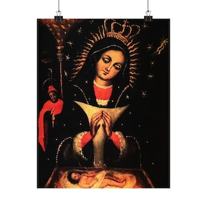 Póster de la Virgen María mate vertical para pared, decoración religiosa católica, regalo para sala de oración