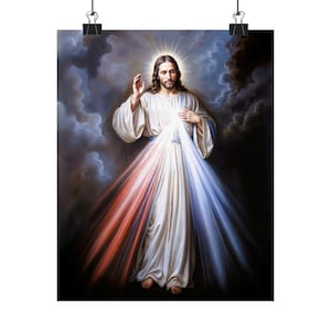 Religious Art Poster, Divine Mercy Jesus, Catholic Decor, Holy Christian Gift, Sacred Heart, Spiritual Decor