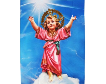 Divino Niño Divine Child Velveteen Plush Blanket Three Sizes, Baby Blanket, Medium, Large Cozy Comfort
