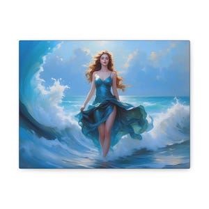 Gallery Wrapped Canvas, Divine Feminine, Neo Birth of Venus, Aphrodite Wall Art, Fine Art Print, Greek Mythology Decor, Modern Home Decor