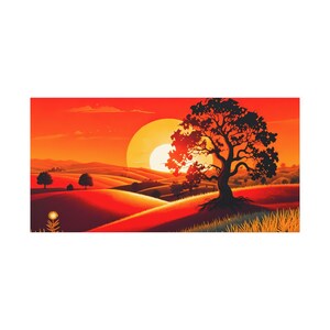 Canvas Print, Romantic Sunset Wall Art, Matte Stretched Painting, Home Decor, Gift for Couples, Anniversary Present