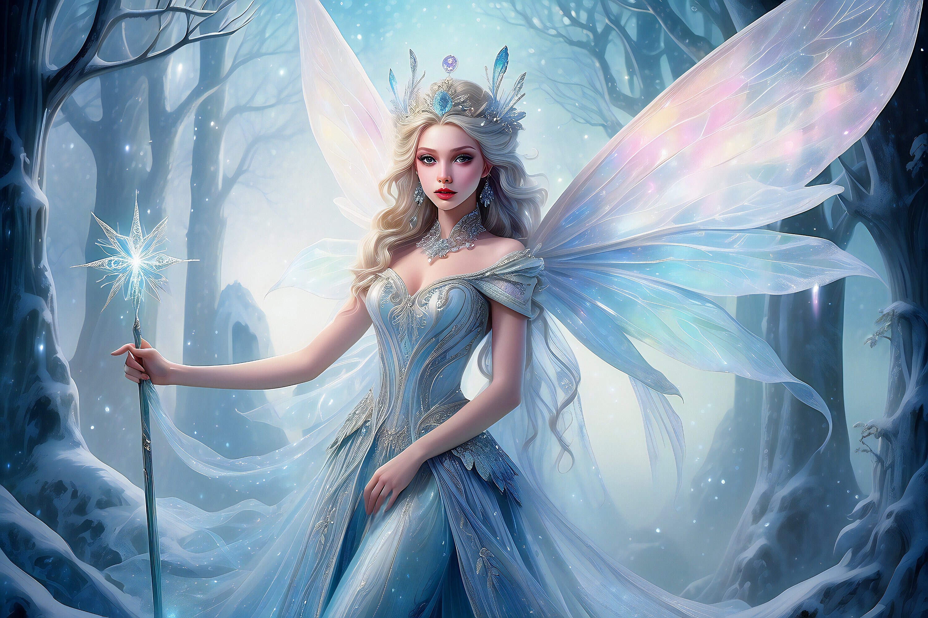Snow Fairy Queen Ethereal World Fantasy Wall Art Clip Art Downloadable Decor Instant Digital Download Etsy