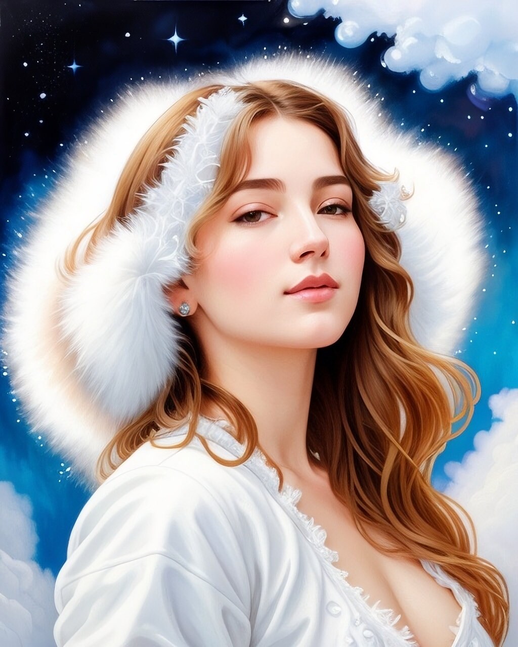 Ice Goddess Female Art Home Wall Decor Digital Download Etsy