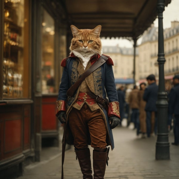 Photorealistic Puss in Boots in London - Digital JPG Download