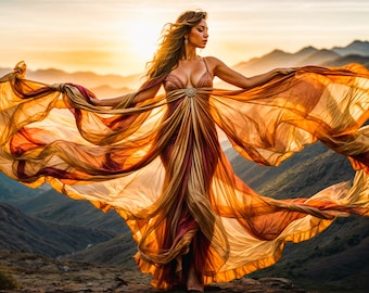 Venus Dancing Art Print: Elegance on a Cliff (Digital Download)