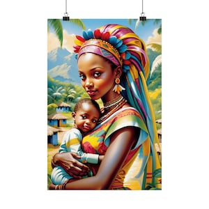 Afrikanisches Erbe Kunst Matte Vertikale Poster - Kulturelle Wandkunst & Wohnkultur, Einzigartiges Schwangerschafts Kunstwerk, Perfektes Muttertagsgeschenk