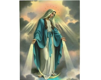 Our Lady of Grace grafische Samt-Plüsch-Decke | Marianisches religiöses hingebungsvolles Design