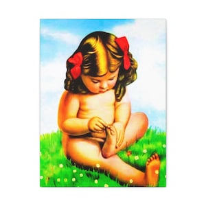 Niña de la Espina Lienzo Galería Envoltura 18x24 / La Niguenta Arte para la prosperidad, buena suerte y decoración de la pared de protección del hogar