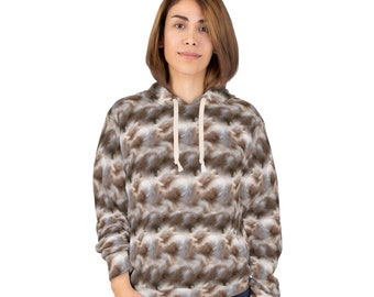 Flauschige Federn: Unisex Pullover Hoodie (AOP)