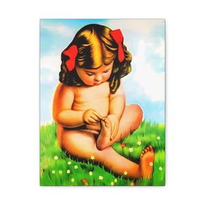 Niña de la Espina Lienzo Galería Wrap 12x16 La Niguenta Arte para la buena suerte prosperidad y protección del hogar Decoración de la pared