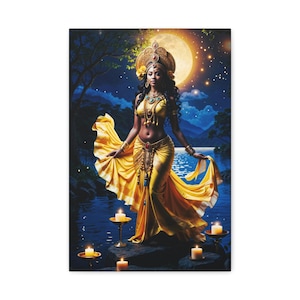 Orisha Oshun, Afrikanische Göttinnen-Wandkunst, göttlich-weibliche Dekoration, afrikanische Göttinnen-Wandkunst, afrikanische Mythologie, Kunstdruck