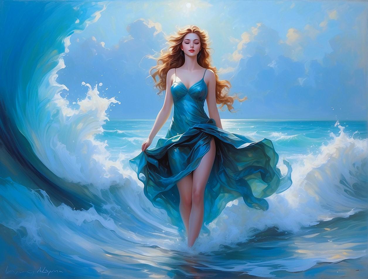 Aphrodite Digital Art Print: New Birth of Venus, Surrealist
