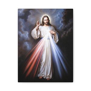 Goddelijke genade canvas gallerij wrap - religieuze muurkunst, katholiek decor, inspirerend christelijk schilderij voor thuis of op kantoor