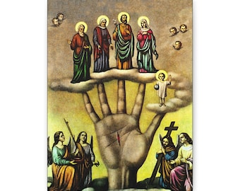 Impresión de lienzo de Mano Poderosa: Arte de pared espiritual católico