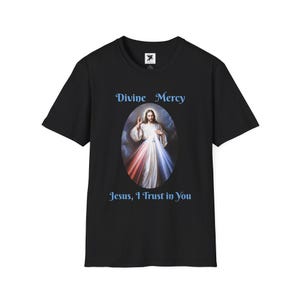 Divine Mercy Jesus Softstyle T-Shirt - Religious Catholic Christian Apparel, White Garment Blessing Ray, Unisex Tee, Church Gifts, Faith