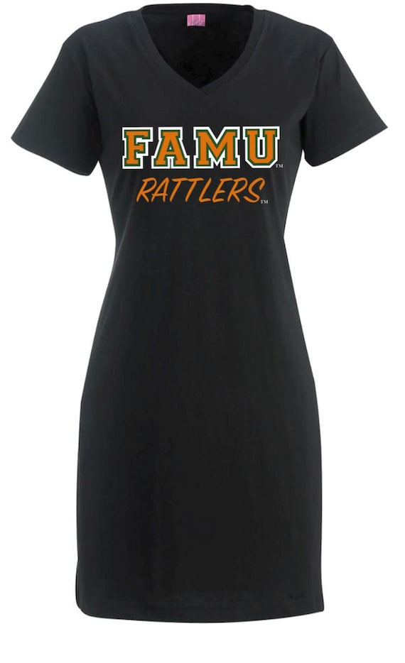 Florida A&M university glitter/non-glitter V-neck t-shirt Dress (Optional-Personalization)