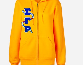 Sigma Gamma Rho Glitter Zip-up Hoodie (Optional Personalization)