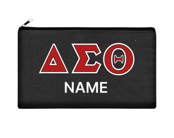 Delta Sigma Theta Glitter/Non-Glitter “Lightweight” Pouch (Optional Personalization)