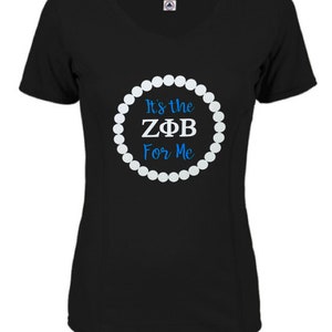 Zeta Phi Beta Glitter/Non-Glitter “It’s the Z-Phi For Me” with Pearls T-Shirt