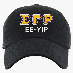 Sigma Gamma Rho SGRho Custom Rhinestone Embellished Sorority Baseball Cap White Sigma Gamma Rho 1922 Adjustable Blue and Gold Baseball Cap  main image 3