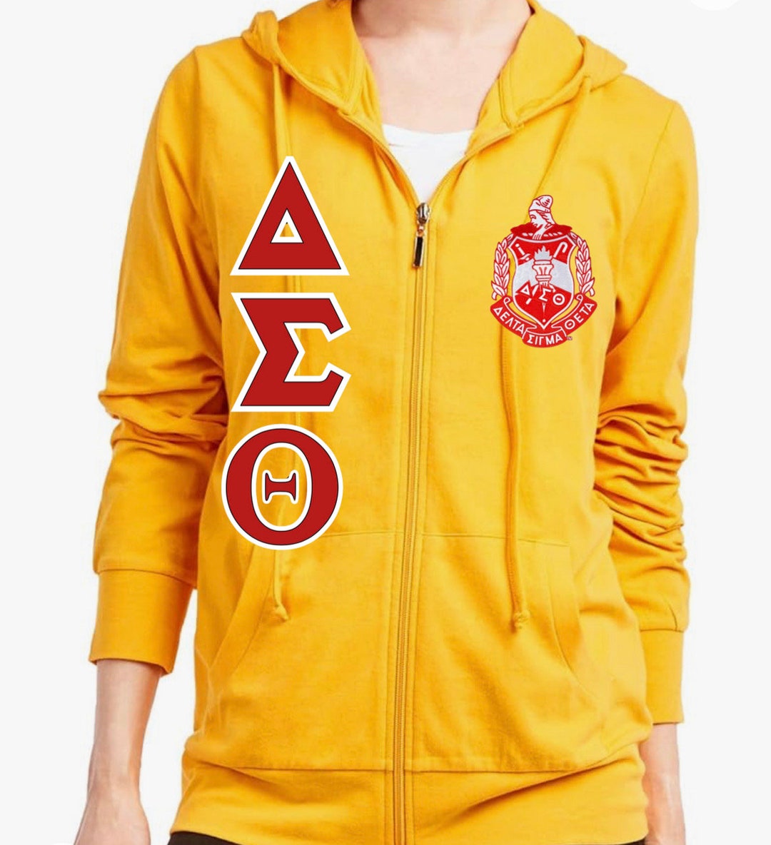 Delta Sigma Theta Glitter gold Zipup Hoodie optional Etsy
