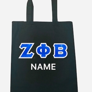 Zeta Phi Beta Glitter/Non-Glitter Tote bag (Optional Personalization)