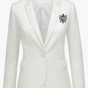 Sigma Gamma Rho Embroidered Jacket (Blazer) in White (This jacket tends to run small please size up if needed)
