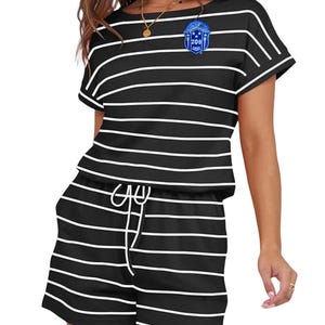 Zeta Phi Beta Embroidery (Off the Shoulder) Romper/Jumper Short Outfit