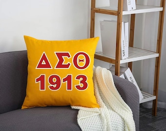 Delta Sigma Theta Glitter/non-glitter “yellow” Pillow (optional