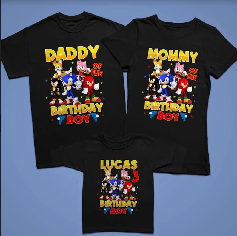 Personalized Sonic Birthday Boy OR Girl Shirts Matching Etsy