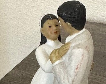 Vintage Lefton Wedding Topper African American Hispanic Indian, Numbered